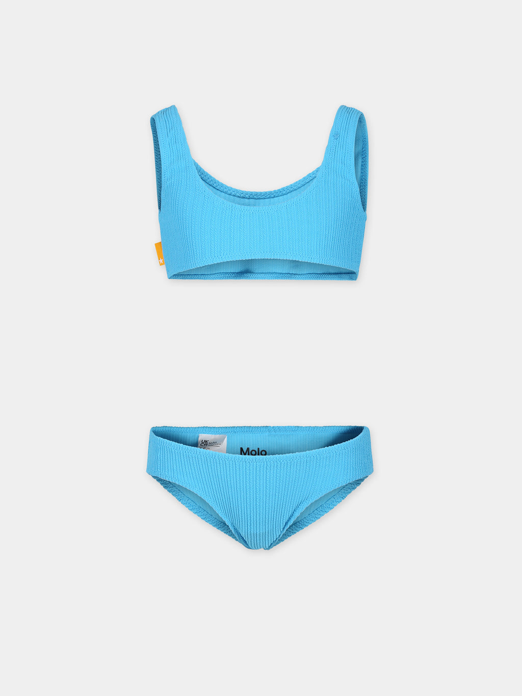 Light blue bikini for girl with logo